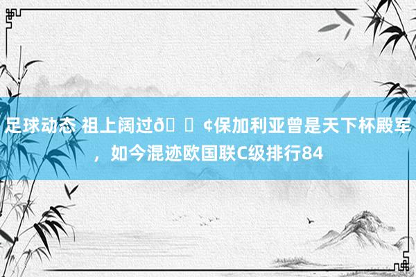 足球动态 祖上阔过😢保加利亚曾是天下杯殿军，如今混迹欧国联C级排行84