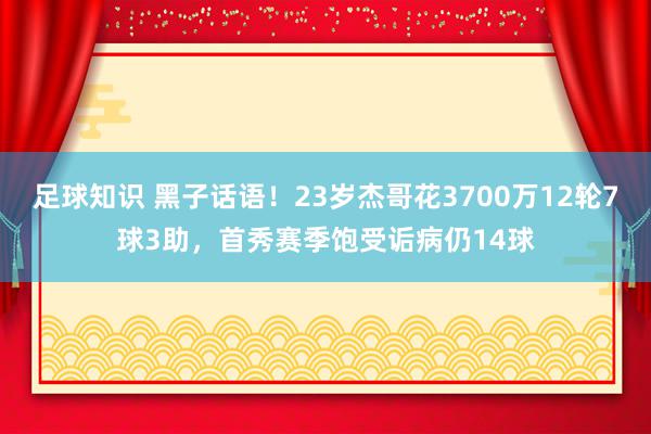 足球知识 黑子话语！23岁杰哥花3700万12轮7球3助，首秀赛季饱受诟病仍14球