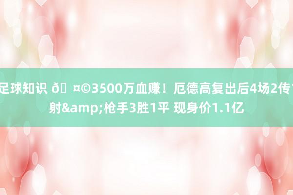 足球知识 🤩3500万血赚！厄德高复出后4场2传1射&枪手3胜1平 现身价1.1亿