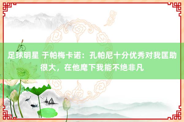 足球明星 于帕梅卡诺：孔帕尼十分优秀对我匡助很大，在他麾下我能不绝非凡