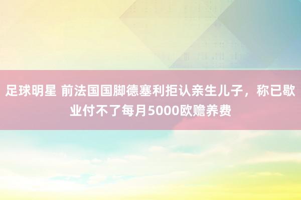 足球明星 前法国国脚德塞利拒认亲生儿子，称已歇业付不了每月5000欧赡养费