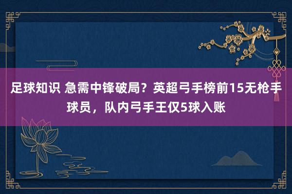 足球知识 急需中锋破局？英超弓手榜前15无枪手球员，队内弓手王仅5球入账