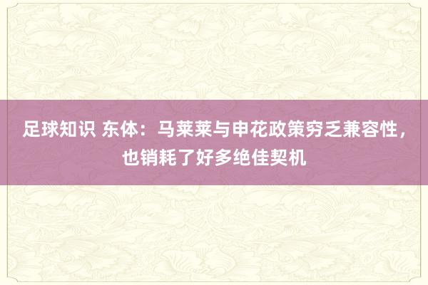 足球知识 东体：马莱莱与申花政策穷乏兼容性，也销耗了好多绝佳契机