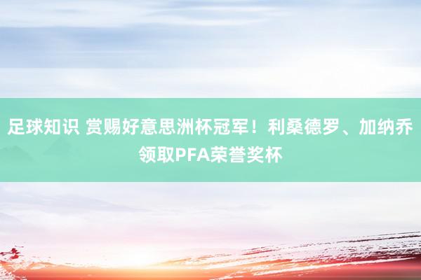 足球知识 赏赐好意思洲杯冠军！利桑德罗、加纳乔领取PFA荣誉奖杯