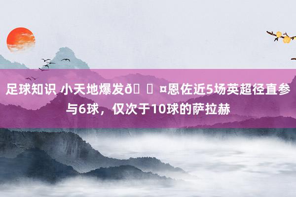 足球知识 小天地爆发😤恩佐近5场英超径直参与6球，仅次于10球的萨拉赫