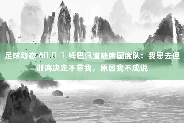 足球动态 👀姆巴佩道缺席国度队：我思去但训诲决定不带我，原因我不成说