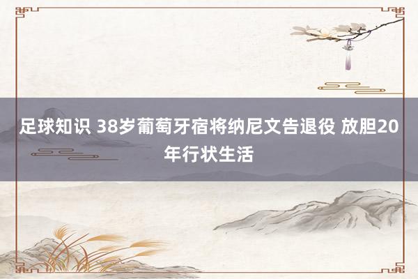 足球知识 38岁葡萄牙宿将纳尼文告退役 放胆20年行状生活